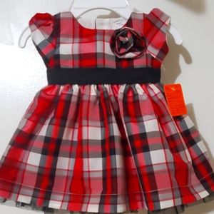 Red/black ruffled sleeveless kids dress